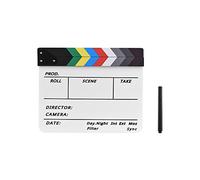 Tablilla de Directores de Cine, Tablilla de Película de Madera, Tablero de Claqueta de Escena de Acción Cortada con Rotulador, Accesorios de Película para Cámara de Estudio,