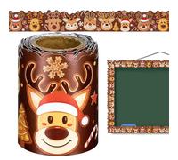 Tablón de anuncios con tema navideño - 10 m Decoración de pared navideña - Borde decorativo para salón de clases festivas, para marcos de fotos, pizarra, cumpleaños, shower, evento escolar