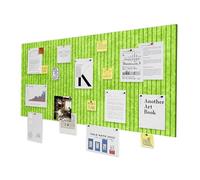 Tablón de anuncios de 60 x 40 cm, gran pared de fotos, tablón de notas de fieltro, tablón de notas, tablón de notas, tablón de visión, 0,9 cm de grosor, plegable con cinta autoadhesiva, color verde
