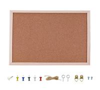 Tablón de Anuncios de Corcho, Tablero de Corcho Natural, Tablero de Corcho con Marco de Madera, Fijaciones y Chinchetas Incluidas, Perfecto para Oficina, Hogar y Escuela, Cocina (20 x 30 cm)
