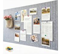 Tablón de anuncios de fieltro autoadhesivo grande, 60 x 40 cm, moderno y autoadhesivo para pared de corcho de fieltro grueso, versátil para oficina, cocina y decoración de pared, color gris claro