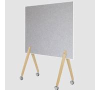 Tablón de anuncios de fieltro móvil con pizarra magnética, tablero de escritura de borrado en seco de doble cara con soporte rodante, tablero de corcho(A,120x120cm)