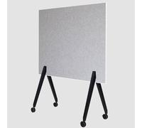 Tablón de anuncios de fieltro móvil con pizarra magnética, tablero de escritura de borrado en seco de doble cara con soporte rodante, tablero de corcho(B,150x120cm)