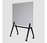 Tablón de anuncios de fieltro móvil con pizarra magnética, tablero de escritura de borrado en seco de doble cara con soporte rodante, tablero de corcho(C,150x120cm)