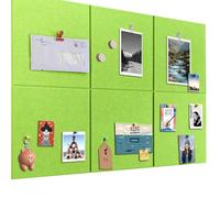 Tablón de anuncios grande 90x60cm Tablón de anuncios de fieltro autoadhesivo con 60 chinchetas, 6 piezas de 9mm de grosor, tablero de visión para fotos, tablero de notas para el hogar, la cocina, la