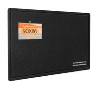 Tablón de anuncios grande de 90 x 118 cm, tablero de fieltro decorativo para pared, tablero de fotos plegable con cinta autoadhesiva, incluye 20 chinchetas, color negro