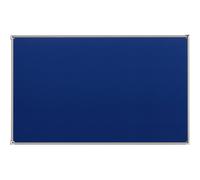 Tablón para chinchetas con marco de aluminio eurokraft pro, tapizado de tela azul