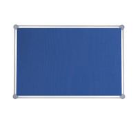 Tablón para chinchetas con marco de aluminio MAUL, tapizado de tela azul
