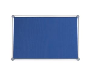 Tablón para chinchetas con marco de aluminio MAUL, tapizado de tela azul