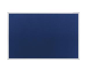 Tablón para chinchetas, marco de aluminio anodizado magnetoplan, fieltro azul
