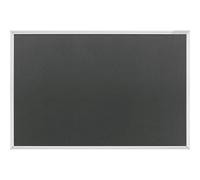 Tablón para chinchetas, marco de aluminio anodizado magnetoplan, fieltro gris