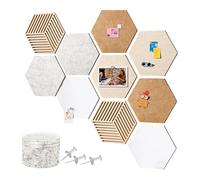 Tablones de anuncios de corcho hexagonal, azulejos, tablero de corcho sin marco, tachuelas con pasador, tablero hexagonal para fieltro de pared, azulejos grandes