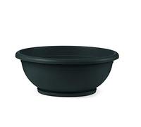 TABOR TOOLS VEN303 - Maceta de plástico, cuenco de jardín con bandeja de drenaje adjunta, para uso en interiores y exteriores, diámetro redondo de 12 pulgadas (color: negro)