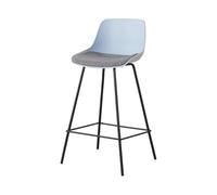 Tabouret de bar avec dossier et repose-pieds en polypropylène, pieds en métal, idéal pour îlot de cuisine, bar, pub, bistrot ou restaurant. Hauteur de selle : 65 cm. Charge maximale : 200 kg