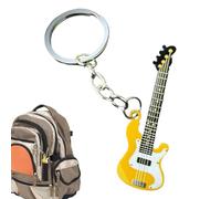 TABSIRAH Llavero personalizado de acero inoxidable - Llavero de enchufe de guitarra, llavero tipo enchufe de audio, llavero con diseño de flauta, instrumento musical, para amantes de la música