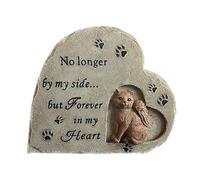TABSIRAH Piedras conmemorativas para Gatos, Piedra Conmemorativa de ángel en de corazón, lápida de jardín Resistente a la Intemperie, lápidas de Resina para Gatos, Regalo conmemorativo para