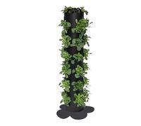 TABSIRAH Torre de jardín vertical | Maceta hueca de pie de 31.5 pulgadas, maceta con capacidad para hasta 30 plantas, para patio, lugar de trabajo, balcón, césped al aire libre, patio, porche, jardín