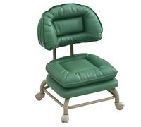 Taburaces bajos en rodillos con cuero PU de rueda universal, taburete de rodadura de baja altura con colchón giratorio de 360 °, taburete de asiento para el asiento para la oficina en el hogar