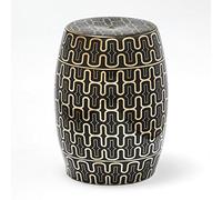 TABURETE 32X32X43 CERAMICA NEGRO/DORADO