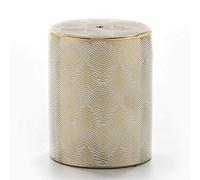 TABURETE 33X33X43 CERAMICA BLANCO/DORADO