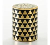 TABURETE 33X33X43 CERAMICA DORADO/NEGRO