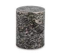 TABURETE 33X33X45 CERAMICA NEGRO/PLATA
