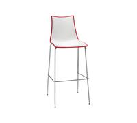 Taburete 4 Patas Sin Brazos Scab Zebra Bicolour 2560 212 Blanco - Rojo
