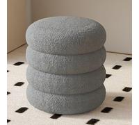 Taburete acolchado de lana de cordero suave para sala de maquillaje y sala de estar, cómodo reposapiés para dormitorio y entrada, silla elegante para los amantes de la belleza.