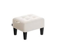 Taburete acolchado de terciopelo Beige Capuchino y Negro Tinta