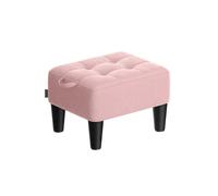 Taburete acolchado de terciopelo Rosa Jalea y Negro Tinta