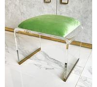 Taburete acrílico con asiento acolchado de terciopelo, silla de estilo moderno y mesa auxiliar, muebles creativos de dormitorio para uso en mesita de noche