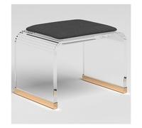 Taburete acrílico con asiento cómodo acolchado, silla de maquillaje ligera y elegante para baño y ducha, no requiere montaje, ideal para decoración del hogar