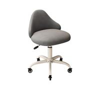 Taburete ajustable con respaldo de 47 a 64 cm, asiento acolchado que soporta hasta 150 kg, silla giratoria para salón, spa, uso doméstico, color gris oscuro
