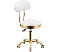 Taburete ajustable con respaldo, giratorio cómodo sobre ruedas, hidráulico resistente para salón, masaje, clínica, oficina