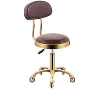 Taburete ajustable con respaldo, giratorio cómodo sobre ruedas, hidráulico resistente para salón, masaje, clínica, oficina
