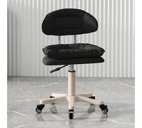 Taburete ajustable con ruedas, taburete de salón de piel sintética, silla giratoria con respaldo bajo para spa, masaje, oficina en casa, dibujo