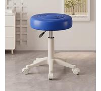 Taburete ajustable de piel sintética con ruedas, altura 4053 cm, ideal para esteticistas y artistas del tatuaje, varios colores disponibles (blanco)