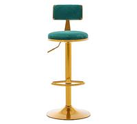 Taburete ajustable Green Star Pub - Taburete giratorio con reposapiés, asiento redondo, patas de metal dorado, perfecto para cocina, barra de desayuno, mostrador y pub