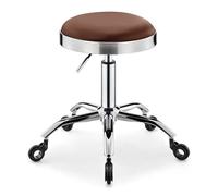 Taburete ajustable resistente - Taburetes con ruedas giratorias - Taburetes giratorios sin respaldo para salón de belleza, spa, hogar, cocina, oficina, tienda, masaje (marrón)