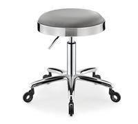 Taburete ajustable resistente - Taburetes con ruedas giratorias - Taburetes giratorios sin respaldo para salón de belleza, spa, hogar, cocina, oficina, tienda, masaje (gris)