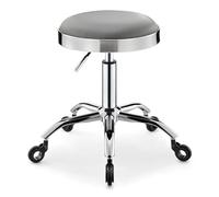 Taburete ajustable resistente - Taburetes con ruedas giratorias - Taburetes giratorios sin respaldo para salón de belleza, spa, hogar, cocina, oficina, tienda, masaje (gris)
