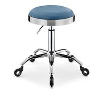 Taburete ajustable resistente - Taburetes con ruedas giratorias - Taburetes giratorios sin respaldo para salón de belleza, spa, hogar, cocina, oficina, tienda, masaje (azul)