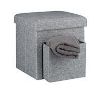 Taburete almacenaje puff organizador baúl plegable banqueta decorativa 40 l
