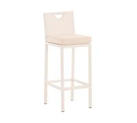 Taburete alto de exterior mari con cojín plástico blanco 44x40x108 cm