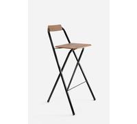 Taburete Alto Plegable Con Respaldo Cuadrado Marrón Oscuro con Madera - CONJUNTO: Por Unidad