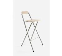 Taburete Alto Plegable Cuadrado Gris con Madera Clara - CONJUNTO: Por Unidad