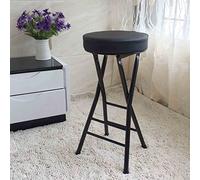 Taburete alto plegable negro/blanco, capacidad de 125 kg, silla de bar acolchada para interior/exterior, bistró, 63 cm de altura, diseño elegante y duradero