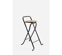 Taburete Alto Plegable Negro Con Madera Natural - CONJUNTO: Pack 4