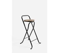 Taburete Alto Plegable Negro Con Madera Oscura - CONJUNTO: Pack 4