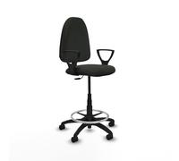 Taburete Aına CP bali negro brazos fijos base poliamida ruedas nailon 50mm